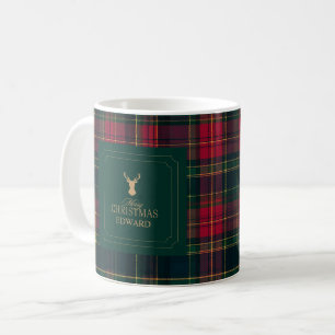 Café Tarta de cuadros personalizada Taza de Navidad par