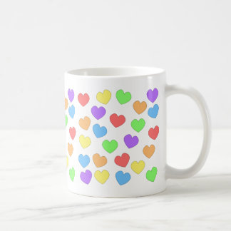 Café Taza 0001 de los corazones del arco iris
