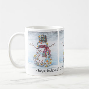 Café Taza 2011 del muñeco de nieve de la margarita