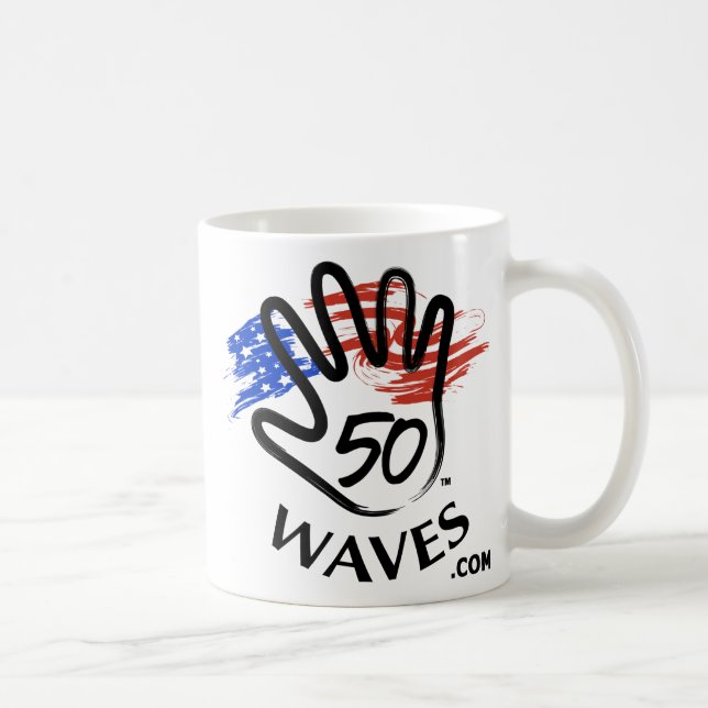 Café Taza 2 de 50 ondas echada a un lado (Derecha)