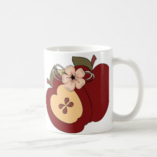 Café Taza a cuadros verde roja de las manzanas del país