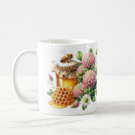 Café Taza Abeja Tarro de Miel y Flor de Trébol
