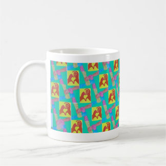 Café Taza abstracta de conexión en todas direcciones