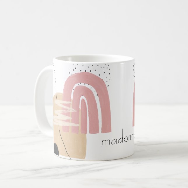 Café Taza abstracta de formas personalizadas con rubor  (Anverso izquierdo)