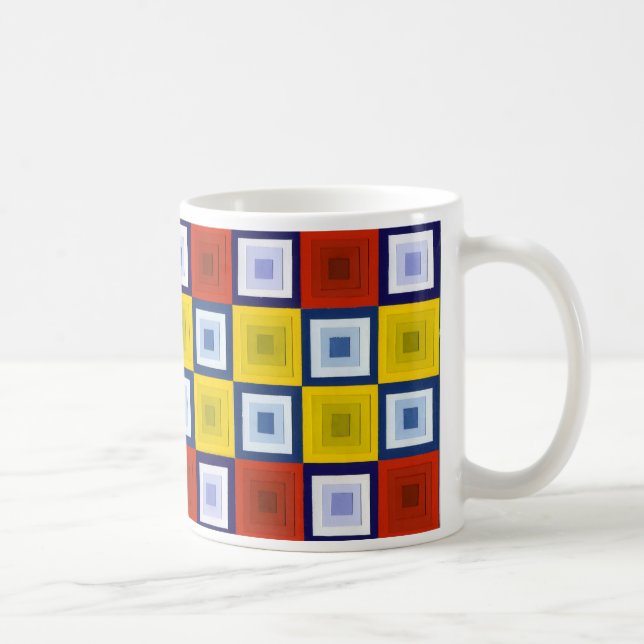 Café Taza abstracta de los cuadrados (Derecha)