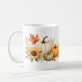 Café Taza acogedora de calabaza de otoño