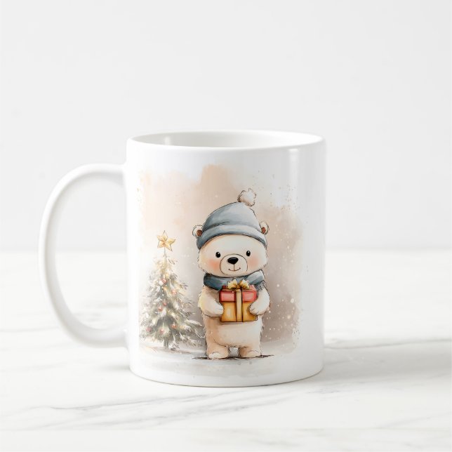 Café Taza Acogedora de Osito, Regalo de Invierno (Izquierda)