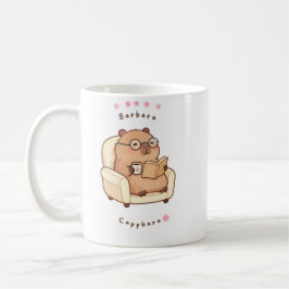 Café Taza acogedora y linda de Bárbara Capybara leyendo