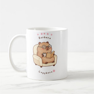 Café Taza acogedora y linda de Bárbara Capybara leyendo