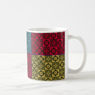 Café Taza acolchada de la impresión de bloque