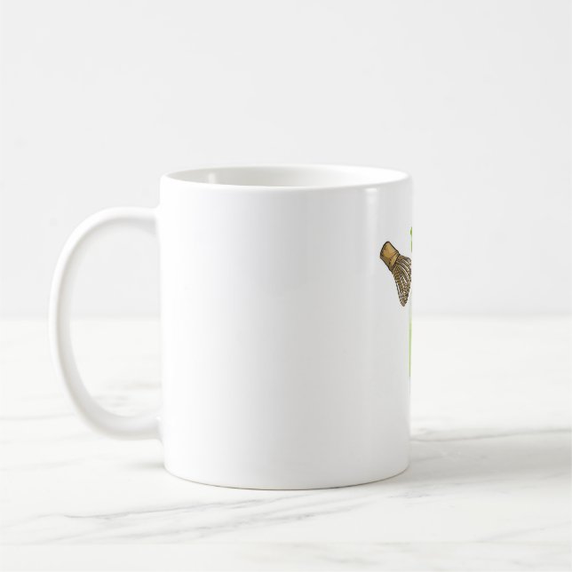 Café Taza adorable de matcha latte (Izquierda)