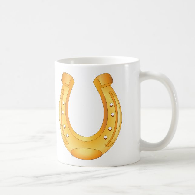 Café Taza afortunada de herradura de oro (Derecha)
