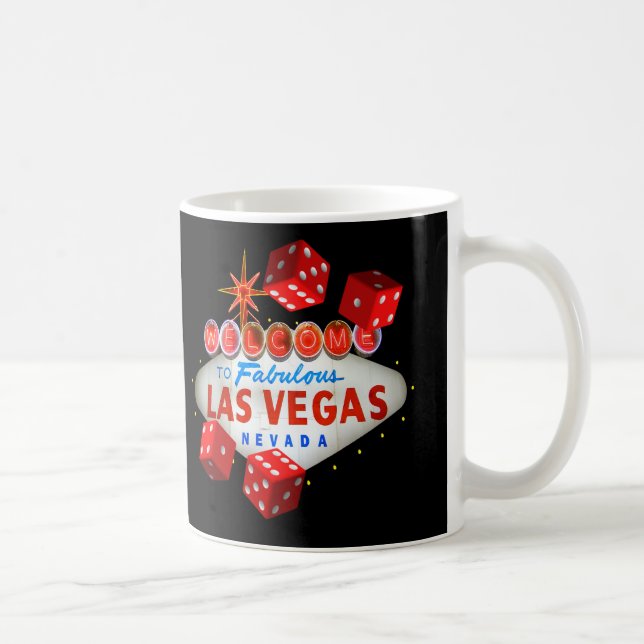 Café Taza afortunada de los dados de Las Vegas (Derecha)