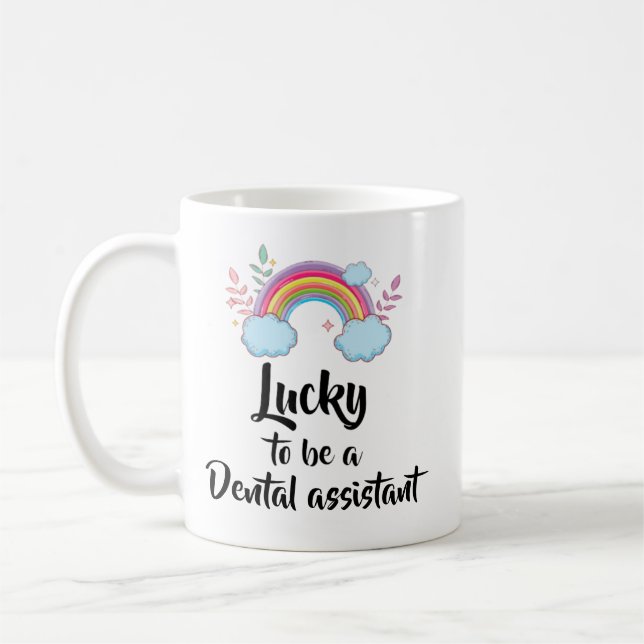 Café Taza Afortunado De Ser Asistente Dental (Izquierda)