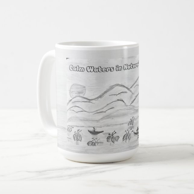 Café Taza 'Aguas Tranquilas en el Abrazo de la Naturale (Anverso izquierdo)