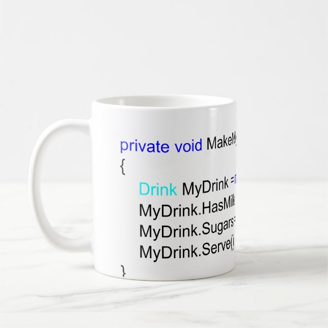 Café Taza aguda del té de los programadores de C# (Izquierda)