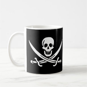 Café Taza alegre de la bandera de pirata de Rogelio