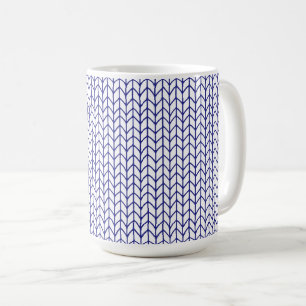 Café Taza alta blanca de punto LINEA AZUL