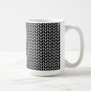 Café Taza alta blanca de punto negro