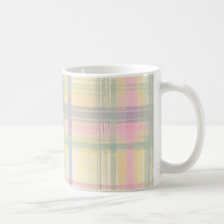 Café Taza alta de la tela escocesa en colores pastel
