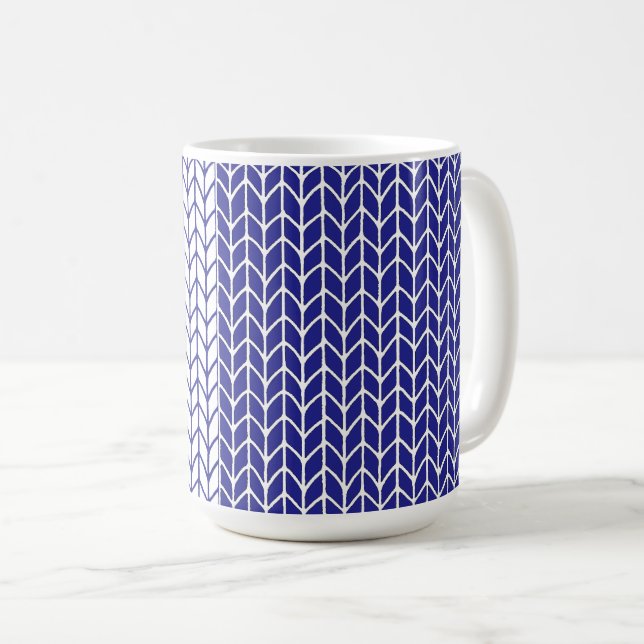 Café Taza alta de punto azul y blanco (Anverso derecho)