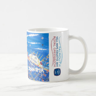 Café Taza alta real del arte del Regatta de las naves
