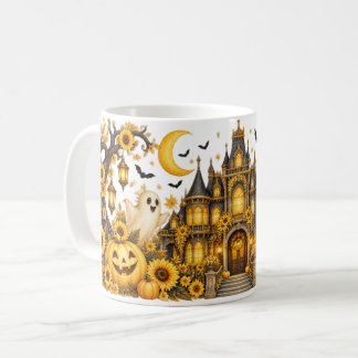 Café Taza Amarilla de Halloween de Casa Embrujada y Gir
