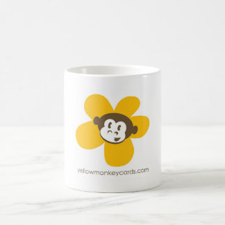 Café Taza amarilla de la flor del mono