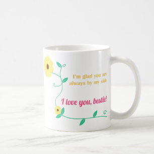 Café Taza amarilla del mejor amigo de la flor