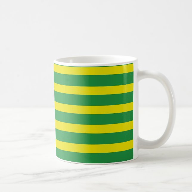 Café Taza amarilla y verde de las rayas (Derecha)