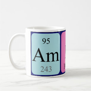 Café Taza ambarina del nombre de la tabla periódica