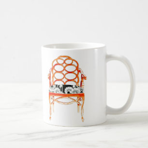Café Taza anaranjada de la silla