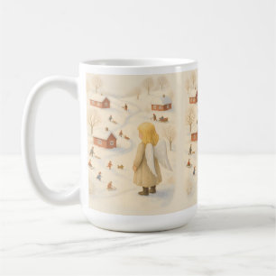 Café Taza Ángel de Invierno Regalo Pueblo de Navidad