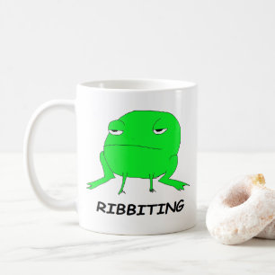 Café Taza animal del retruécano de la rana de Ribbitin