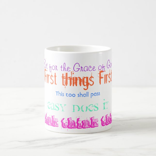 Café Taza anónima del lema de los alcohólicos del AA (Centro)