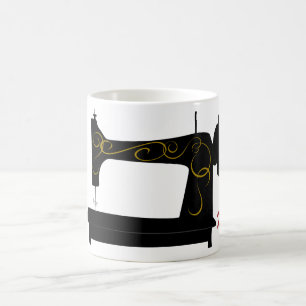 Café Taza antigua de la máquina de coser