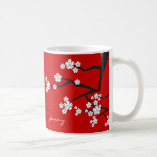 Café Taza asiática de la boda de Sakura del zen blanco