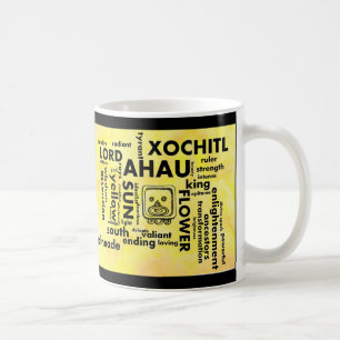 Café Taza azteca maya de Ahau Xochitl de la nube de la