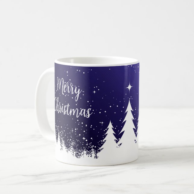 Café Taza azul de Feliz Navidad (Anverso izquierdo)
