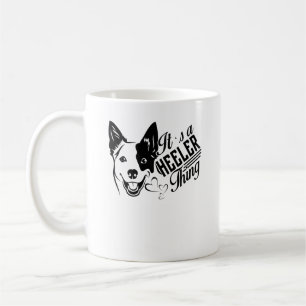 Café Taza azul de la cosa de Heeler