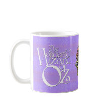 Taza azul de la cresta real del clásico mago de Oz