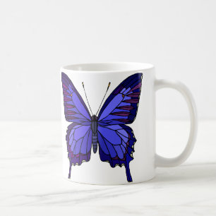 Café Taza azul de la mariposa