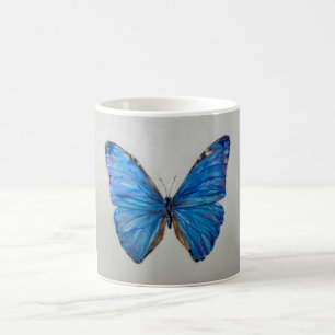 Café Taza azul de la mariposa de Morpho 14 onzas