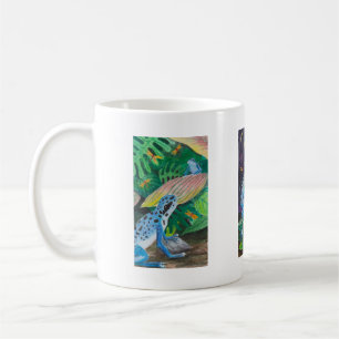 Café Taza azul de la rana del dardo