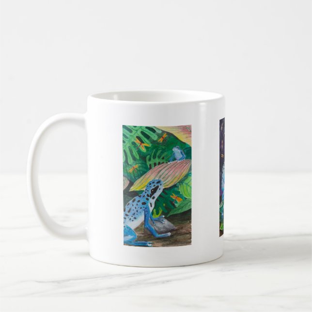 Café Taza azul de la rana del dardo (Izquierda)
