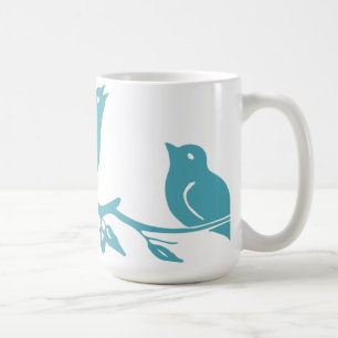 Café Taza azul de los pájaros