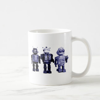 Café taza azul de los robots