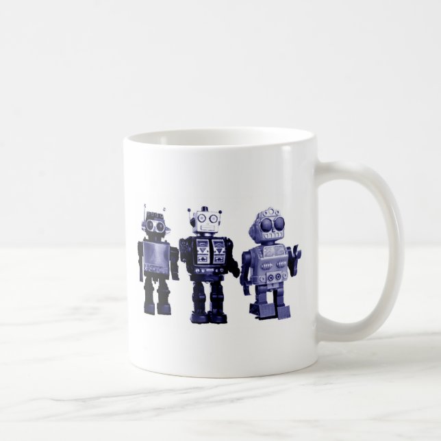 Café taza azul de los robots (Derecha)