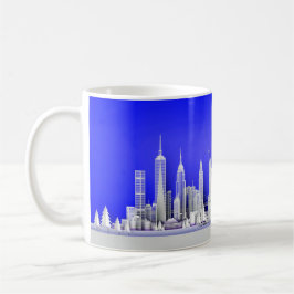 Café Taza azul de Santa sobre Nueva York Navidad