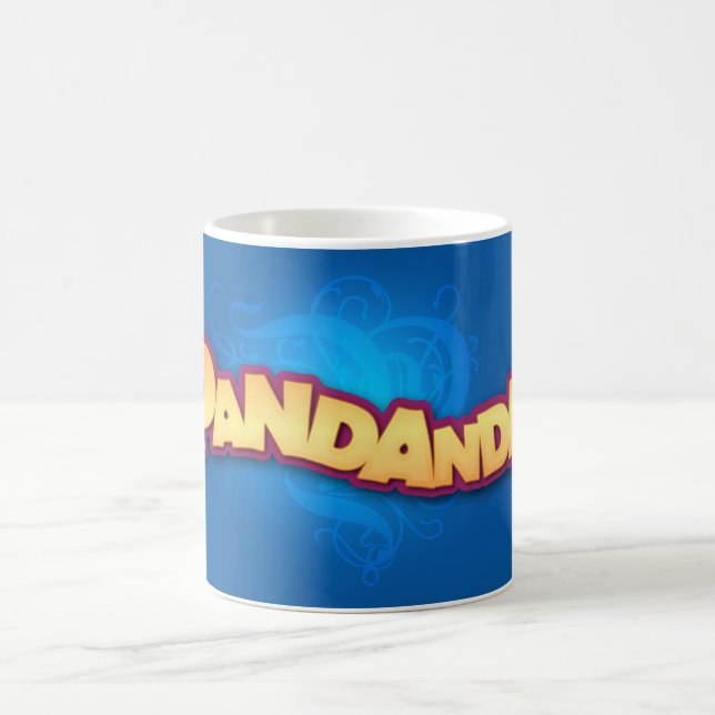 Café Taza azul del logotipo de Pandanda (Centro)
